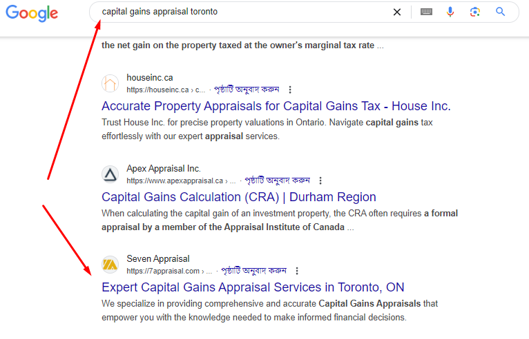 Capital Gains Appraisal Toronto