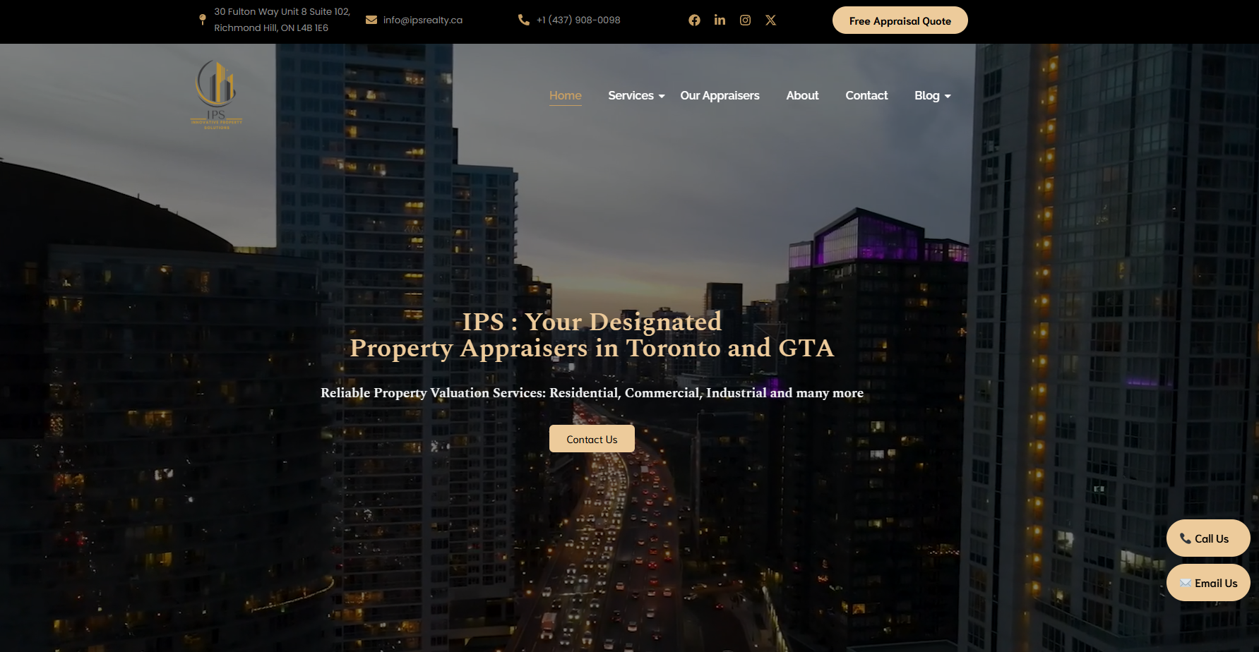 IPS Realty website homepage build