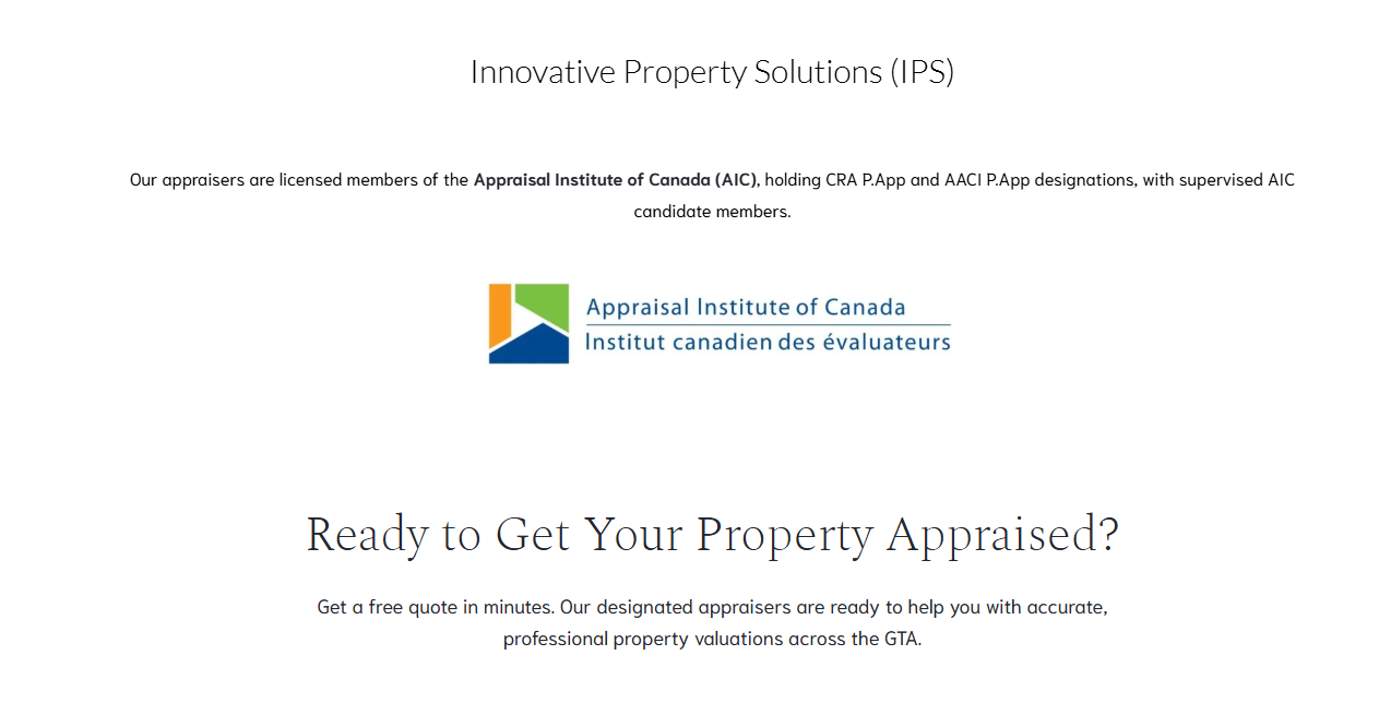 IPS Realty website services section