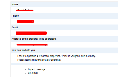 Leads generated for Seven Appraisal through SEO